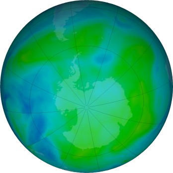 Antarctic ozone map for 2025-02-07